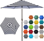 Blissun 7.5 ft Patio Umbrella, Yard Umbrella, Outdoor Market Umbrella with Push Button Tilt Crank (Black&White) by Blissun