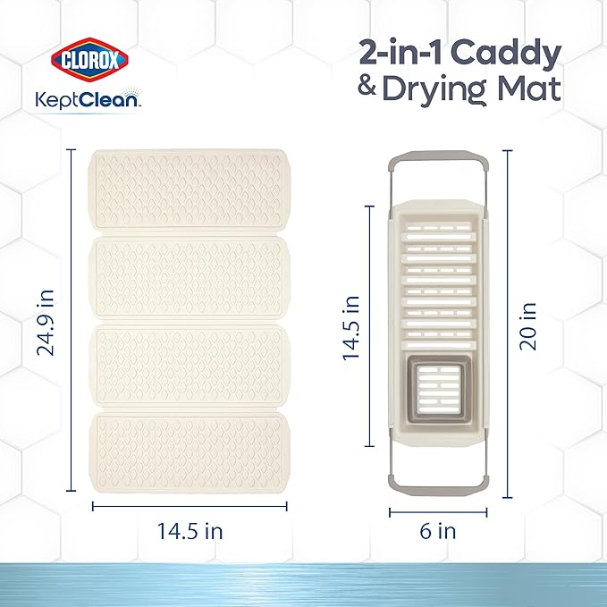 Clorox KeptClean 2-Piece Folding Kitchen Sink Mat and Sink Organizer – Folding - Image 6
