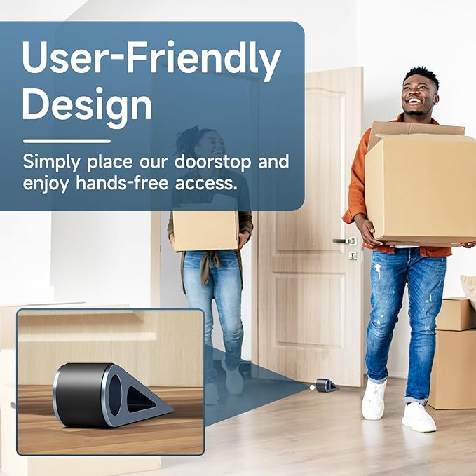 4 Pcs Heavy Duty Door Stopper for Bottom of Door, Aluminum & Rubber Door Stop - Image 5