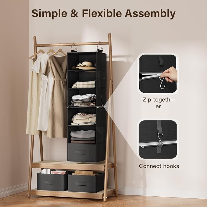 Pipishell 6-Shelf Hanging Closet Organizer - Image 4