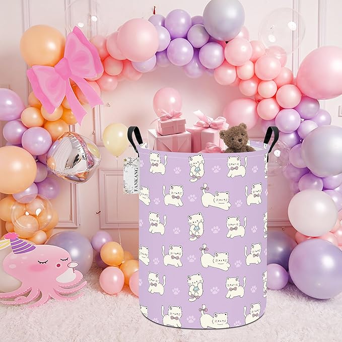 FANKANG Storage Basket, Nursery Hamper Canvas Laundry Basket Foldable - Image 4