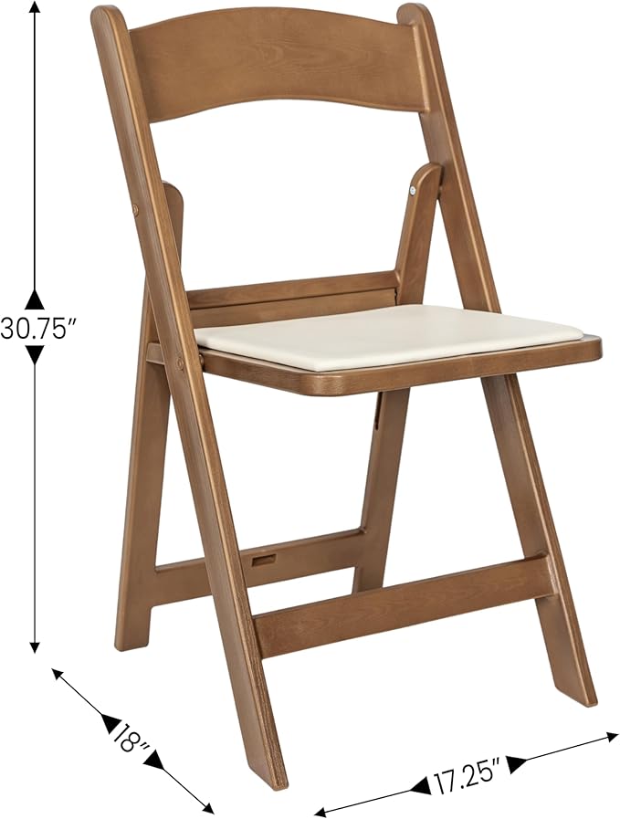 Flash Furniture Hercules Commercial Indoor/Outdoor Folding Event Chair, Wood Look, Weather-Resistant, Lightweight Design, Versatile Use, Set of 2, Chestnut - Image 3