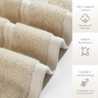 Simple&Opulence 4 Pcs Premium Hand Towels 16"x28", 600 GSM 100% Ring Spun Cotton - Image 4