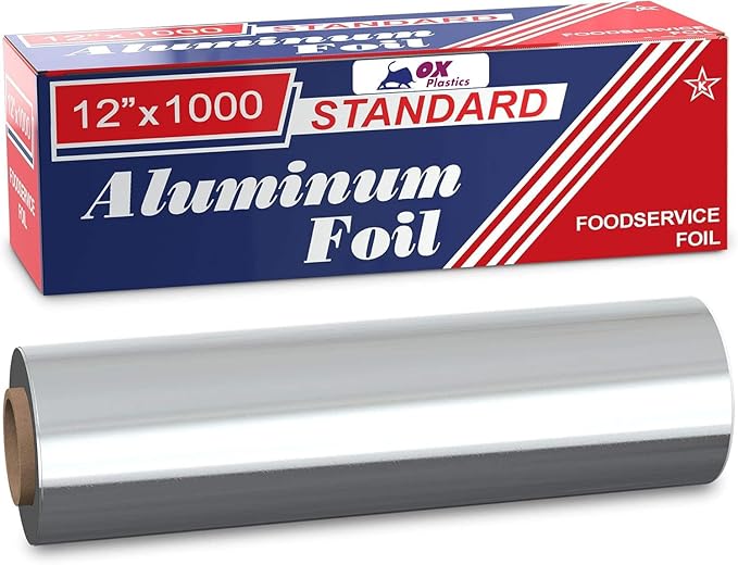 Ox Plastics Standard Premium Aluminum Foil | 12”x1000 Feet Long | Industrial - Image 4