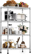 Xcity Storage Shelves, 4 Tier Heavy Duty Metal Shelving Unit, 1600 LBS Capacity Adjustable Steel Wire Shelf Organizer for Pantry, Kitchen, Garage, 14" D x 36" W x 54" H, Chrome by Unknown