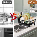 Lyellfe Dish Drying Rack, Rust-Proof Dish Drainer - Image 6