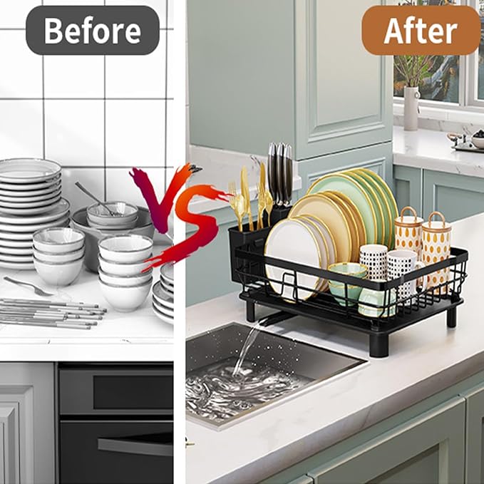 Lyellfe Dish Drying Rack, Rust-Proof Dish Drainer - Image 6