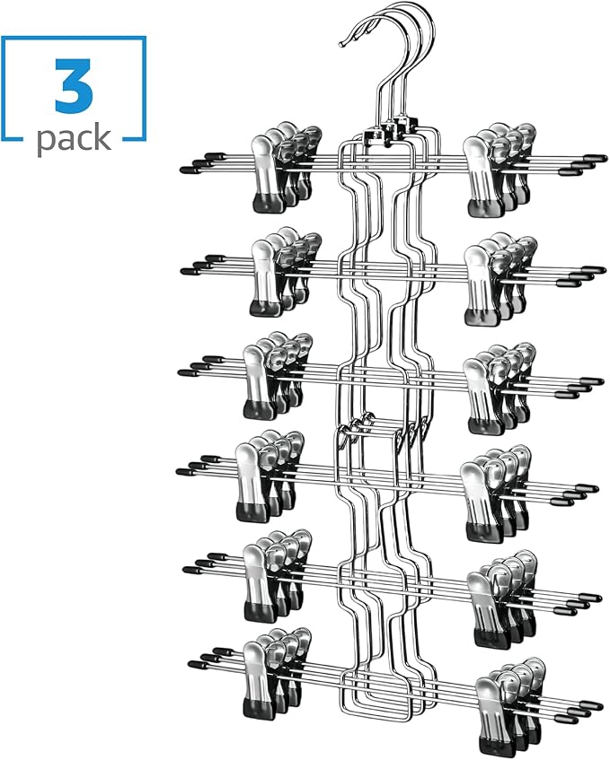 ZOBER 3-Pack 6-Tier Skirt Hangers - Image 4