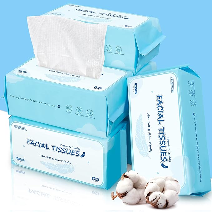 HOMERHYME Facial Towel, Bulk Disposable Biodegradable Ultra-Soft & Lint-Free by HOMERHYME