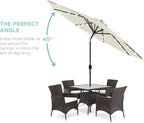 Best Choice Products 10ft Solar Polyester LED Lighted Patio Umbrella w/Tilt Adjustment and UV-Resistant Fabric - Image 2