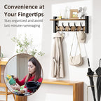 Coat Rack Wall Mount with Shelf, 17.1 Inch Coat Hanger, Entryway Wall Key Holder - Image 2
