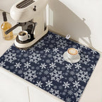 Christmas Dish Drying Mat for Kitchen Counter 24x18 Inch Xmas Snowflake Drying - Image 6