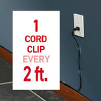 Command Round Cord Clips, Damage-Free Hanging Cable Clips, No Tools Wall Clips - Image 4