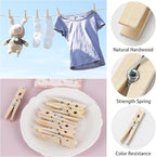50Pcs Wooden Clothespins, 2.9 inch Clothes Pins - Image 3