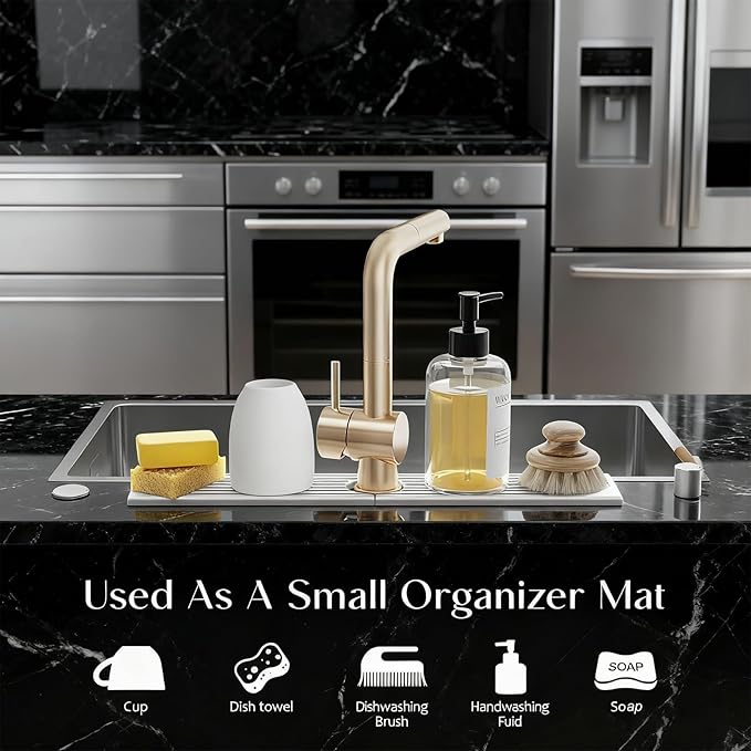 Stone Faucet Mat for Kitchen Sink, Diatomite Drying Stone Mat & Sink Protectors - Image 4