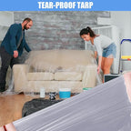 5 Pieces Plastic Drop Sheets for Painting, Waterproof and Dust-Proof Clear - Image 5