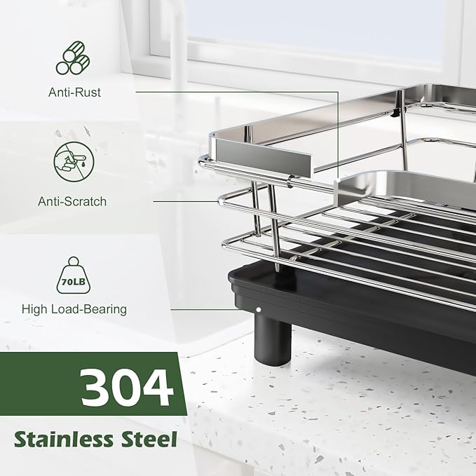 In Sink Dish Drying Rack, Expandable Over The Sink Dish Rack - Image 3