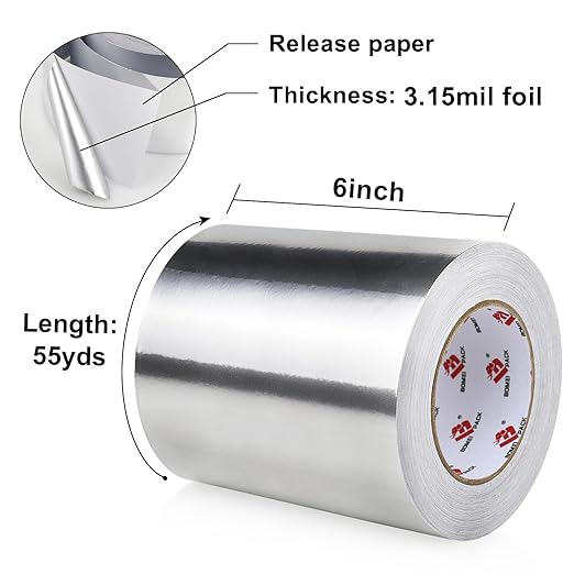 BOMEI PACK Aluminum Foil Tape, Heavy Duty Metal Duct Tape, High Temperature - Image 2
