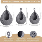 Hanging Fruit Baskets for Kitchen, 3 Pack Boho Cotton Rope Handwoven Vegetable - Image 2