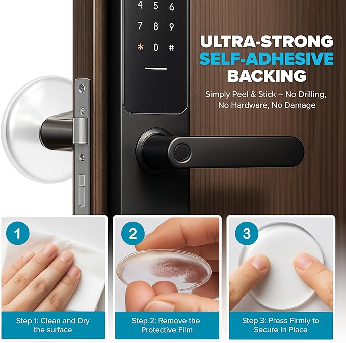 STRONGEST HOME Wall Protector for Door Knobs, 2-Inch - Image 3