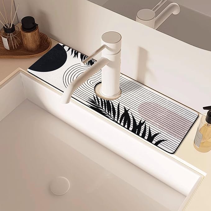 Sink Faucet Absorbing Mat, 2 Pack Drying Mat Around Faucet Sink Splash Guard - Image 7