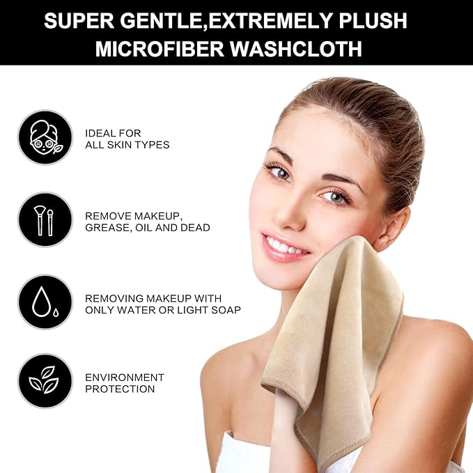 SINLAND Microfiber Facial Cloths Fast Drying Washcloth 12inch x 12inch - Image 6