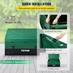 VEVOR Outdoor Storage Box, 150 Gallon Waterproof PE Tarpaulin Deck Box w/Galvanized Frame, All-Weather Protection & Portable, for Camping, Garden, Poolside, and Yard, Black & Green - Image 6