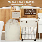 Canvas Laundry Bags with Handles & Square Base18"Lx18"Wx27.6"H, Extra Large - Image 6