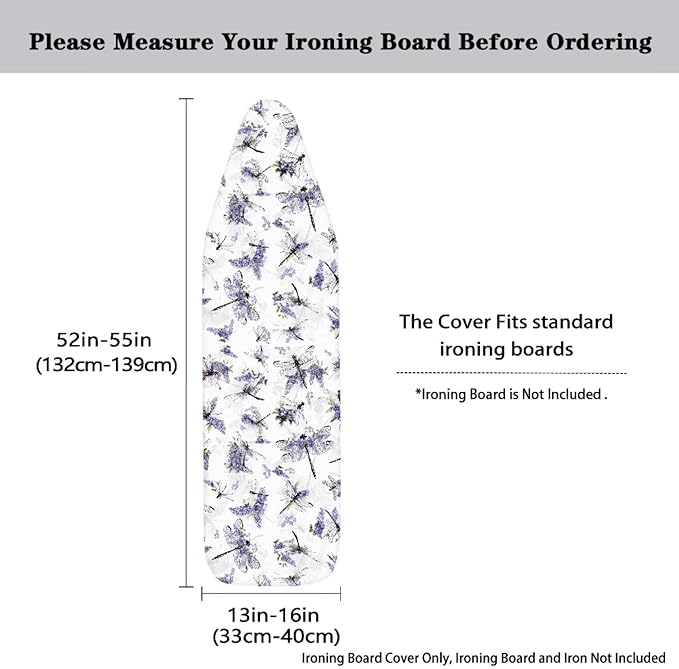 Purple Flowers Bird Ironing Board Cover and Pad Heat Insulation Covers Stain - Image 5