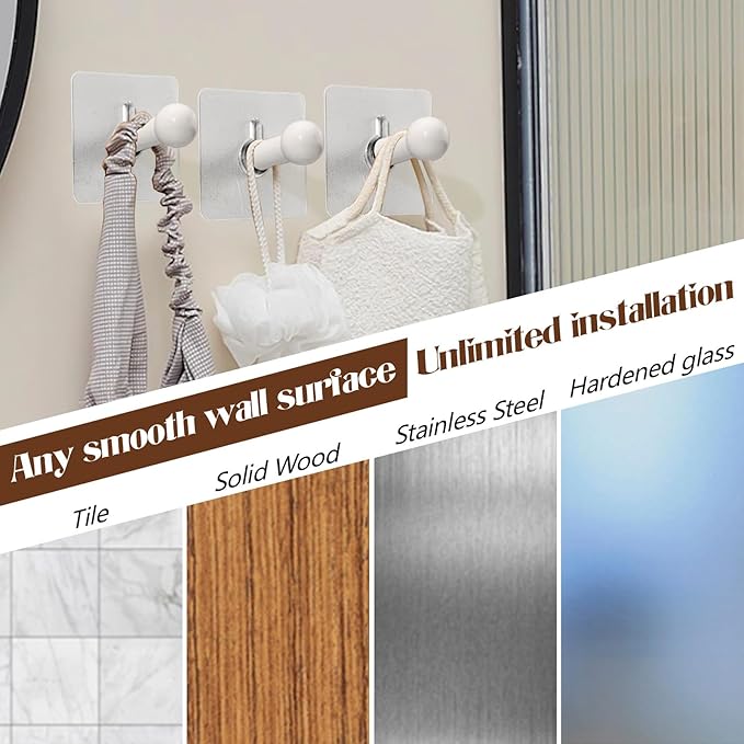 10Pcs Wood Wall Hooks, Natural Wooden Coat Hooks Wall Mounted, Rustic - Image 4