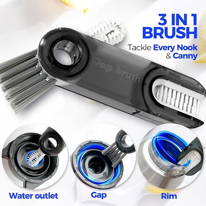 Holikme 6 Pack Bottle Brush Tube Set, 3 Straw Brushes, Portable 3-in-1 Bottle - Image 3