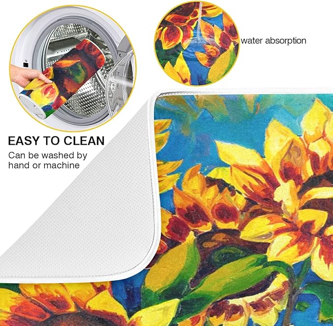 Super Absorbent Dish Drying Mat, Microfiber Fast-Drying Dish Mat, Kitchen Dish - Image 2