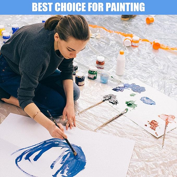5 Pieces Plastic Drop Sheets for Painting, Waterproof and Dust-Proof Clear - Image 3