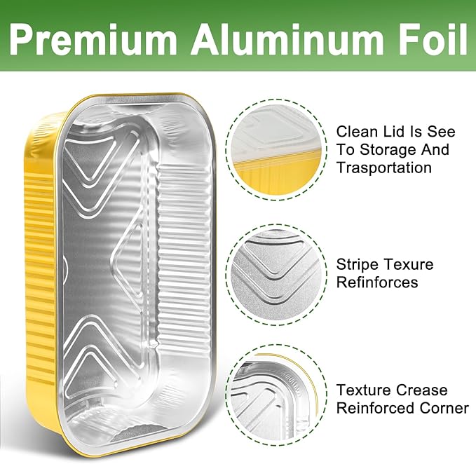 15 Pack 9x13 Gold Aluminum Foil Pans - Image 4