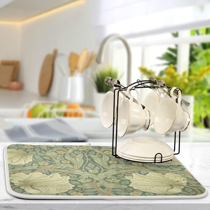 ALAZA William Morris Flowers Print03 Dish Drying Mat - Image 5