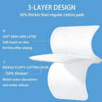 Square Cotton Pads 120 Counts Lager Size Makeup Remove Pads Not to Shed or Fall - Image 2