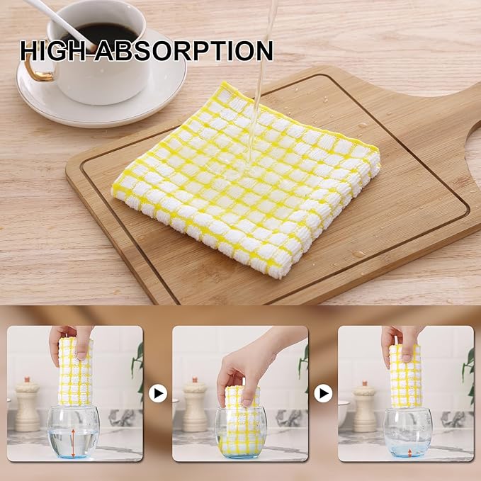Kitinjoy Cotton 8 Pack Terry Kitchen Dish Cloths, 12 x 12 Inches Super Soft and - Image 3