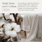 NY Loft 100% Cotton Bath Towel Set of 4 | Grey Towels | Oeko-TEX® Standard 100 - Image 4