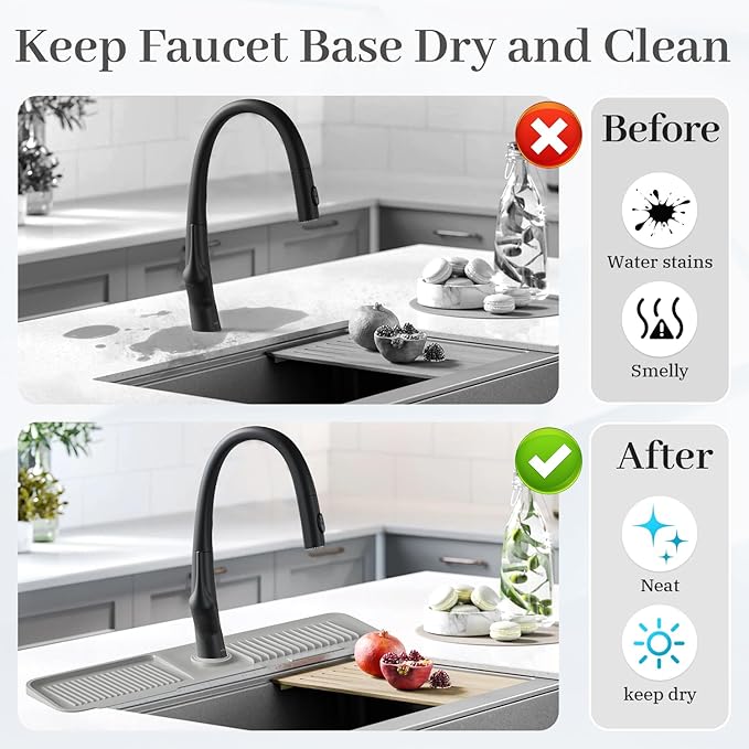 PoYang 24 Inch Faucet Mat for Kitchen Sink Splash Guard Behind Faucet, Sink - Image 6