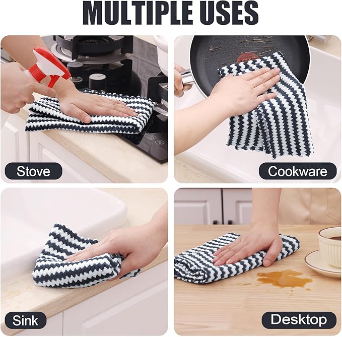 Homaxy Kitchen Towels, Ultra Soft and Absorbent Dish Towels, Reusable Fast - Image 4