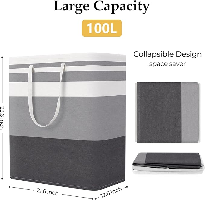 StorageRight Laundry Basket Hamper Large Collapsible Laundry Hamper - Image 2