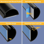 D-Line 157in Cord Cover Kit, Self-Adhesive Wire Hiders, Cable Raceway to Hide - Image 3