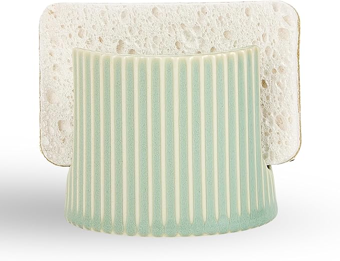 Ceramic Sponge Holder for Kitchen Sink, Sink Caddy Organizer, Dish Sponge by Hoilse