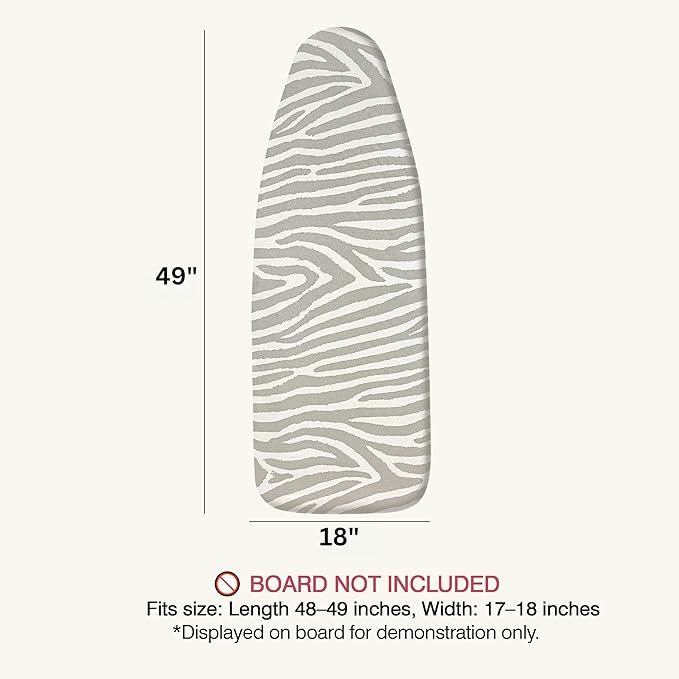 Ironing Board Cover and Pad 18"x49" Extra Thick Natural Cotton, Scorch and - Image 4