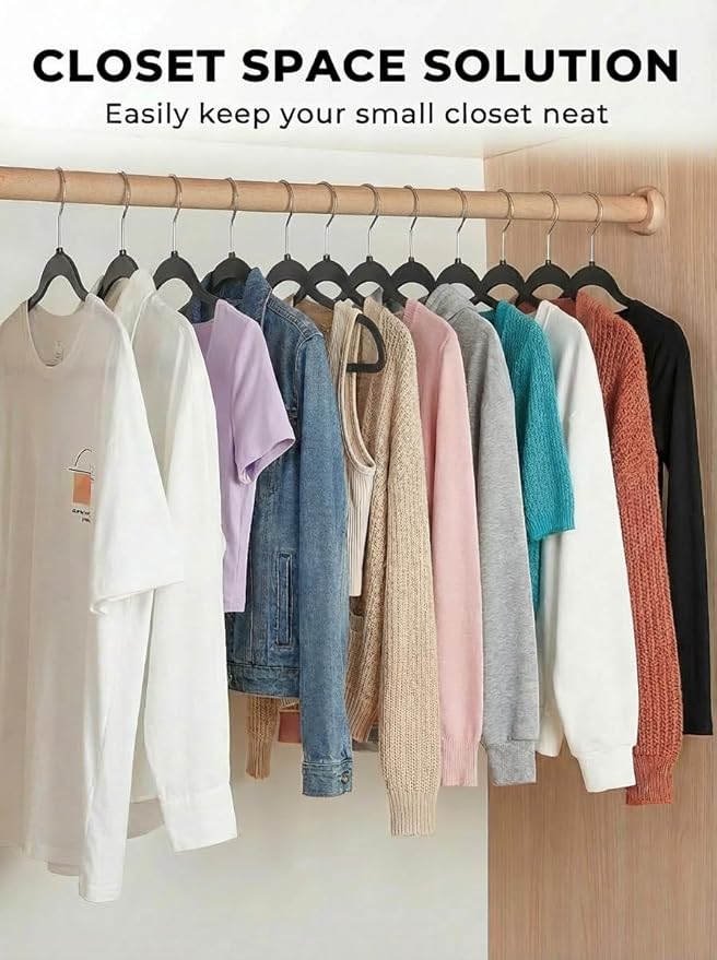 SMARTOR Plastic Hangers 50 Pack, Heavy Duty Plastic Hangers - Image 6