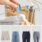 HOUSE DAY Velvet Hangers with Adjustable Clips 20 Pack, Non-Slip Suit Organizer - Image 6