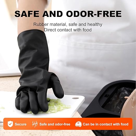 North Tower Heavy Duty Black Rubber Gloves - Image 8