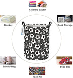 Round Foldable Kids' Football Laundry Hamper Multi Use Laundry Basket Soccer - Image 3