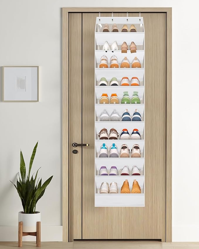 AOODA 10 Tier Clear Over the Door Shoe Organizer Storage, Deep Pockets Large - Image 5