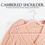 HOUSE DAY Pink Velvet Hangers 60 Pack, Premium Non-Slip Felt Clothes, Sturdy - Image 5